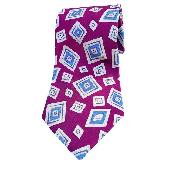 Burberrys of London Tie Silk Oxblood Abstract Pattern Cravat 3.75" Wide NWOT - Picture 4 of 10